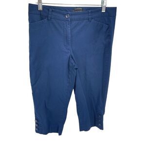 Talbots Womens Pedal Pusher Pants Stretch Perfect Skimmer Capri Blue Size 8P